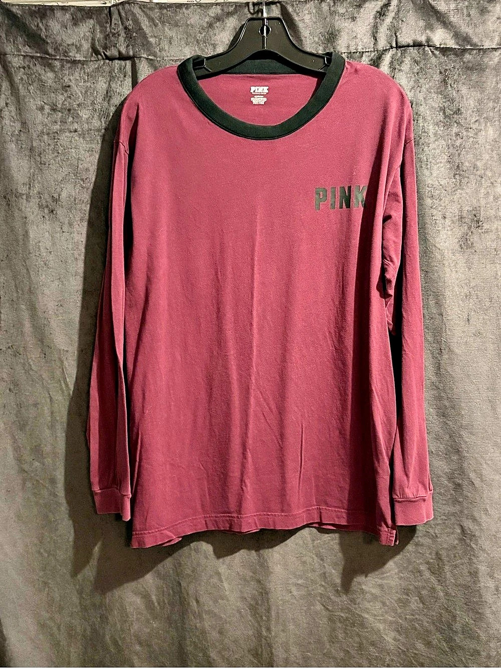 PINK Long Sleeve Logo Tee Athleisure Preppy Sporty